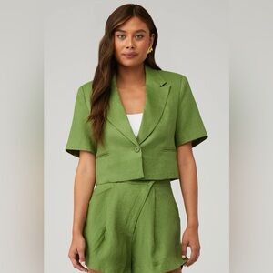 Kerrigan Cropped Linen Blazer